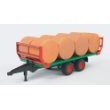 Bruder 02220: Bale Transport Trailer with 8 Round Bales, 1:16 Scale with 8 Round Bales