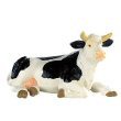 Bullyland 62580: Black & White Cow, Laying Down