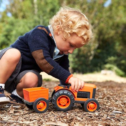 Green Toys Tractor, Child Playing