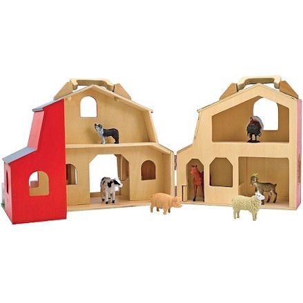  Melissa & Doug Fold and Go Wooden Barn With 7 Animal Play  Figures - Farm Animals Portable Toys For Kids And Toddlers Ages 3+ :  Melissa & Doug: Everything Else