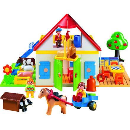 PLAYMOBIL 123 1-2-3 #6766 Farm House & Animals - Electronic Toy w box