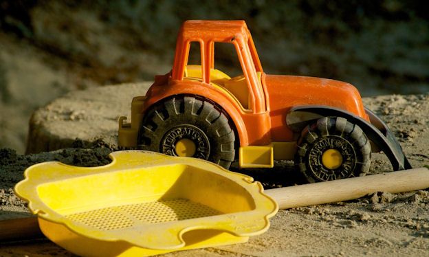 Sandbox tractor in sand